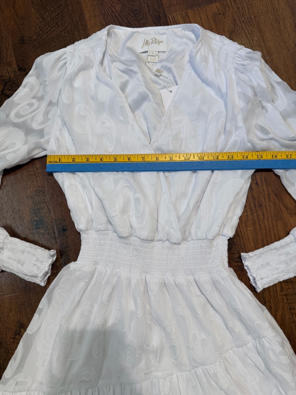 Lilly Pulitzer Cristiana Dress Women’s  SZ 2 Resort White Poly Crepe Swirl  Clip - Picture 8 of 16